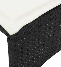 3-tlg. Garten-Essgruppe mit Kissen Schwarz Poly Rattan