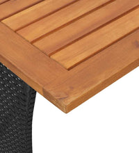 3-tlg. Garten-Essgruppe mit Kissen Schwarz Poly Rattan