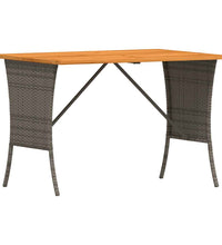 3-tlg. Garten-Essgruppe mit Kissen Grau Poly Rattan