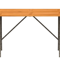 3-tlg. Garten-Essgruppe mit Kissen Grau Poly Rattan