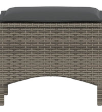 3-tlg. Garten-Essgruppe mit Kissen Grau Poly Rattan