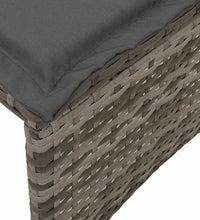 3-tlg. Garten-Essgruppe mit Kissen Grau Poly Rattan