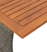 3-tlg. Garten-Essgruppe mit Kissen Grau Poly Rattan