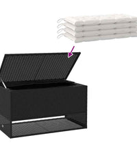 Outdoor-Kissenbox Schwarz 100x55x55,5 cm Poly Rattan