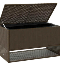 Outdoor-Kissenbox Braun 100x55x55,5 cm Poly Rattan