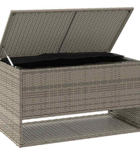 Outdoor-Kissenbox Grau 100x55x55,5 cm Poly Rattan