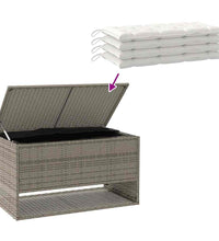 Outdoor-Kissenbox Grau 100x55x55,5 cm Poly Rattan