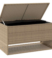 Outdoor-Kissenbox Beige 100x55x55,5 cm Poly Rattan