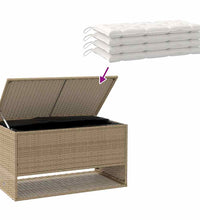 Outdoor-Kissenbox Beige 100x55x55,5 cm Poly Rattan