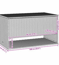 Outdoor-Kissenbox Beige 100x55x55,5 cm Poly Rattan