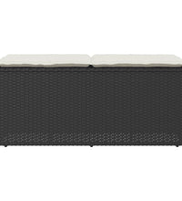 Gartenbank mit Kissen Schwarz 110x40x44 cm Poly Rattan