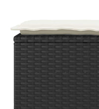 Gartenbank mit Kissen Schwarz 110x40x44 cm Poly Rattan