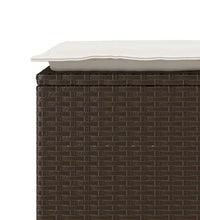 Gartenbank mit Kissen Braun 110x40x44 cm Poly Rattan