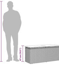 Gartenbank mit Kissen Braun 110x40x44 cm Poly Rattan