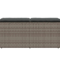 Gartenbank mit Kissen Grau 110x40x44 cm Poly Rattan
