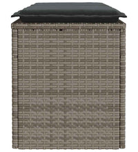 Gartenbank mit Kissen Grau 110x40x44 cm Poly Rattan