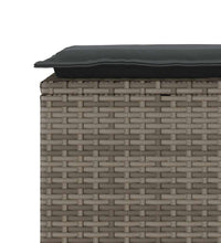Gartenbank mit Kissen Grau 110x40x44 cm Poly Rattan