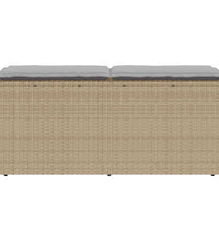 Gartenbank mit Kissen Beige 110x40x44 cm Poly Rattan