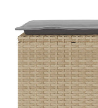 Gartenbank mit Kissen Beige 110x40x44 cm Poly Rattan