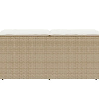 Gartenbank mit Kissen Beige 110x40x44 cm Poly Rattan