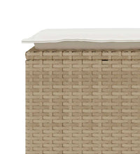 Gartenbank mit Kissen Beige 110x40x44 cm Poly Rattan