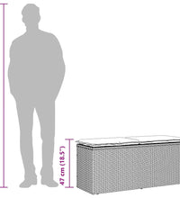 Gartenbank mit Kissen Beige 110x40x44 cm Poly Rattan