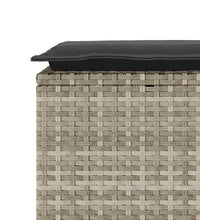 Gartenbank mit Kissen Hellgrau 110x40x44 cm Poly Rattan