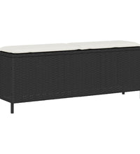 Gartenbank mit Kissen Schwarz 110x30x40,5 cm Poly Rattan