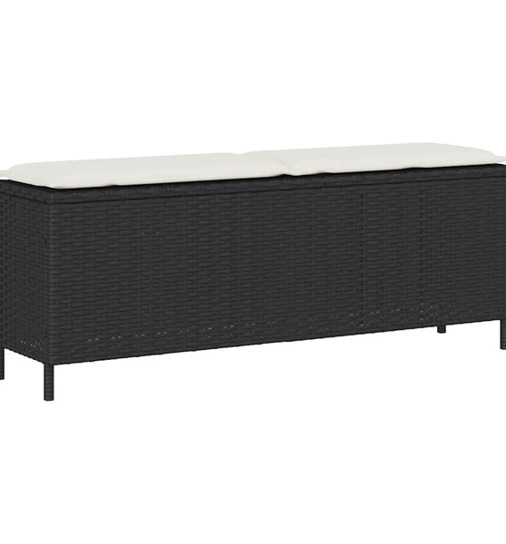Gartenbank mit Kissen Schwarz 110x30x40,5 cm Poly Rattan