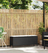 Gartenbank mit Kissen Schwarz 110x30x40,5 cm Poly Rattan
