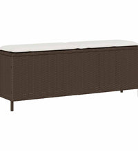 Gartenbank mit Kissen Braun 110x30x40,5 cm Poly Rattan