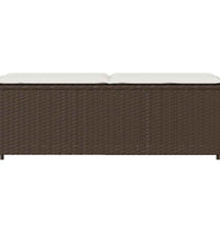 Gartenbank mit Kissen Braun 110x30x40,5 cm Poly Rattan