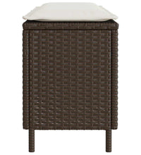 Gartenbank mit Kissen Braun 110x30x40,5 cm Poly Rattan