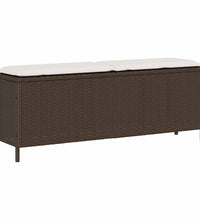 Gartenbank mit Kissen Grau 110x30x40,5 cm Poly Rattan