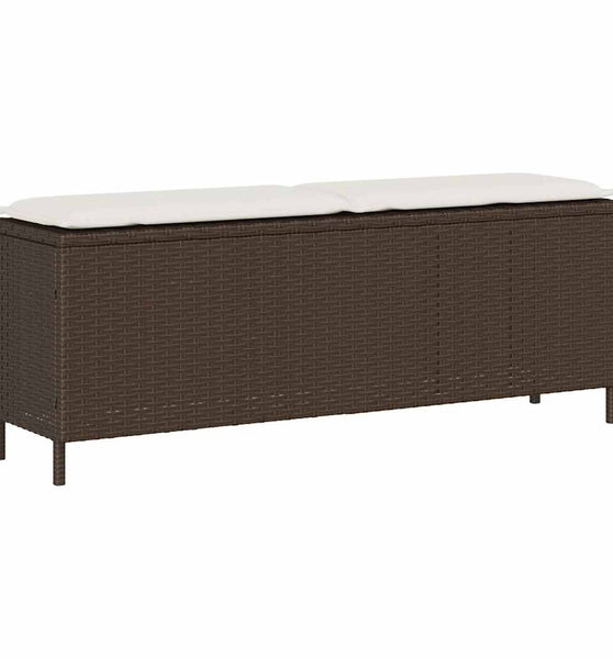 Gartenbank mit Kissen Grau 110x30x40,5 cm Poly Rattan