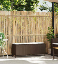 Gartenbank mit Kissen Grau 110x30x40,5 cm Poly Rattan