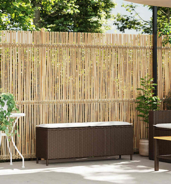 Gartenbank mit Kissen Grau 110x30x40,5 cm Poly Rattan