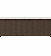 Gartenbank mit Kissen Grau 110x30x40,5 cm Poly Rattan