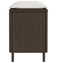 Gartenbank mit Kissen Grau 110x30x40,5 cm Poly Rattan