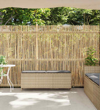 Gartenbank mit Kissen Beige 110x30x40,5 cm Poly Rattan