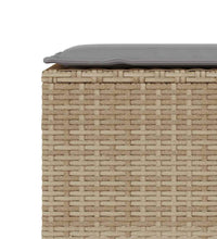 Gartenbank mit Kissen Beige 110x30x40,5 cm Poly Rattan