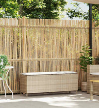 Gartenbank mit Kissen Beige 110x30x40,5 cm Poly Rattan