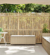 Gartenbank mit Kissen Beige 110x30x40,5 cm Poly Rattan