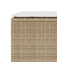 Gartenbank mit Kissen Beige 110x30x40,5 cm Poly Rattan