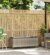Gartenbank mit Kissen Hellgrau 110x30x40,5 cm Poly Rattan