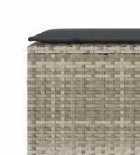 Gartenbank mit Kissen Hellgrau 110x30x40,5 cm Poly Rattan