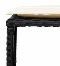 5-tlg. Garten-Sofagarnitur Kissen Stapelbar Schwarz Poly Rattan