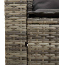 5-tlg. Garten-Sofagarnitur Kissen Stapelbar Grau Poly Rattan