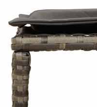 5-tlg. Garten-Sofagarnitur Kissen Stapelbar Grau Poly Rattan