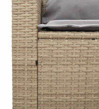 5-tlg. Garten-Sofagarnitur Kissen Stapelbar Beige Poly Rattan